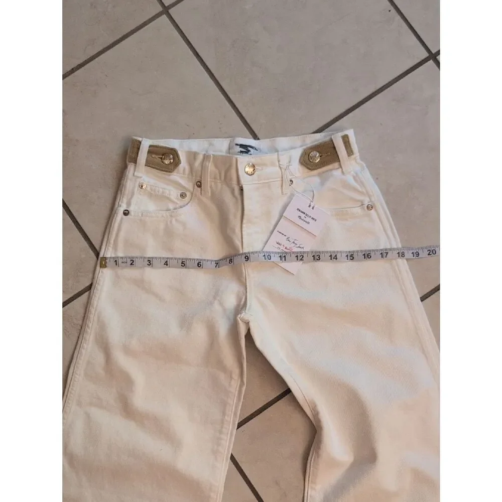 NWT Madewell X Benjamin Talley Smith Coolidge Low-Rise Wide-Leg Jean White 25
